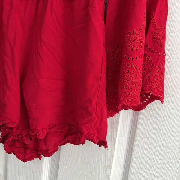 Red Lace Romper - Picture 5 of 6